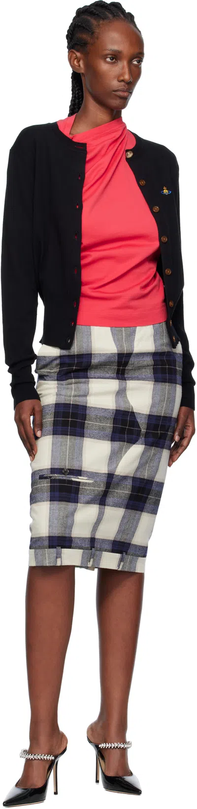 Vivienne Westwood Cropped Cardigan With Distinctive Buttons And Embroidered Emblem In Black