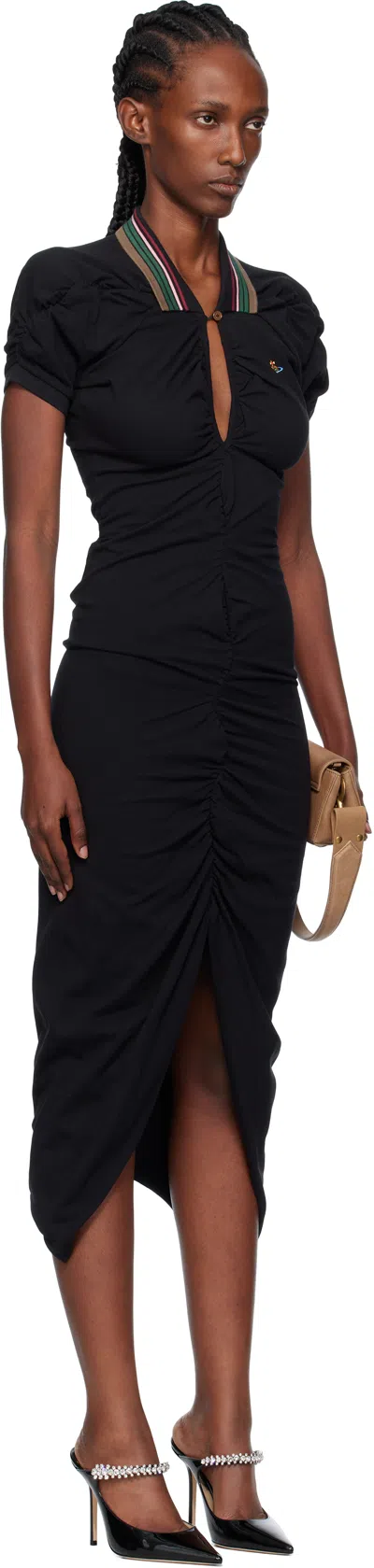 Vivienne Westwood Black Midi Pulling Dress In Schwarz