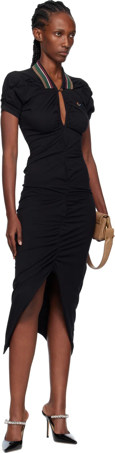 Vivienne Westwood Black Midi Pulling Dress In Schwarz