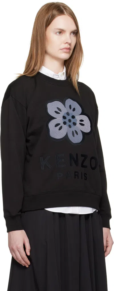 Kenzo Sweatshirt With "boke Flower" Embroidery In Black