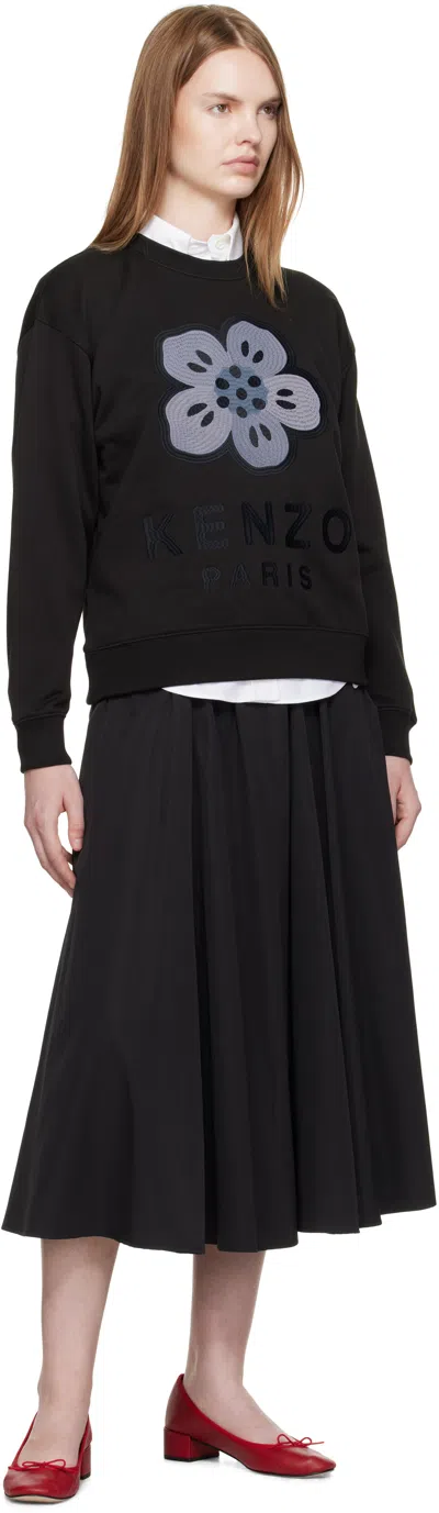 Kenzo Sweatshirt With "boke Flower" Embroidery In Black