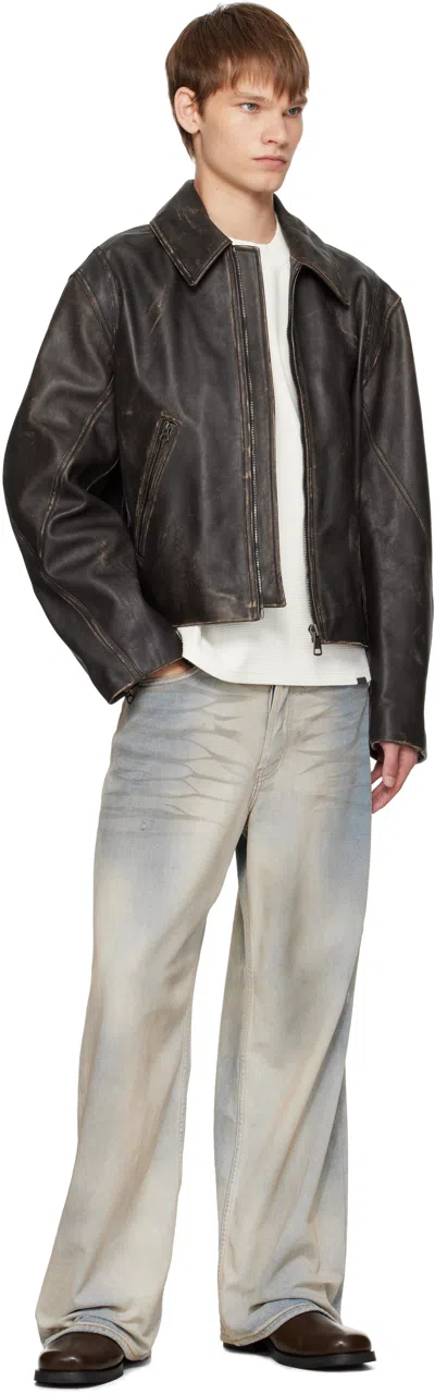 Hope Brown Void Leather Jacket In Brown