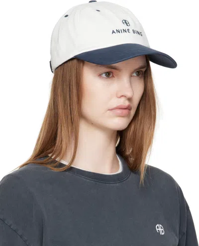 Anine Bing Womens Ivory And Navy Jeremy Baseball Cap In Multi