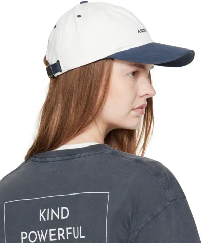 Anine Bing Womens Ivory And Navy Jeremy Baseball Cap In Multi