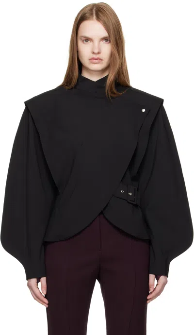 Mugler Buckle-fastening High-neck Jacket In Black