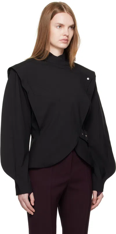 Mugler Buckle-fastening High-neck Jacket In Black