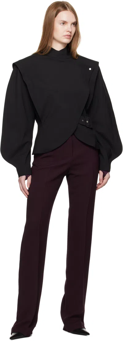 Mugler Buckle-fastening High-neck Jacket In Black