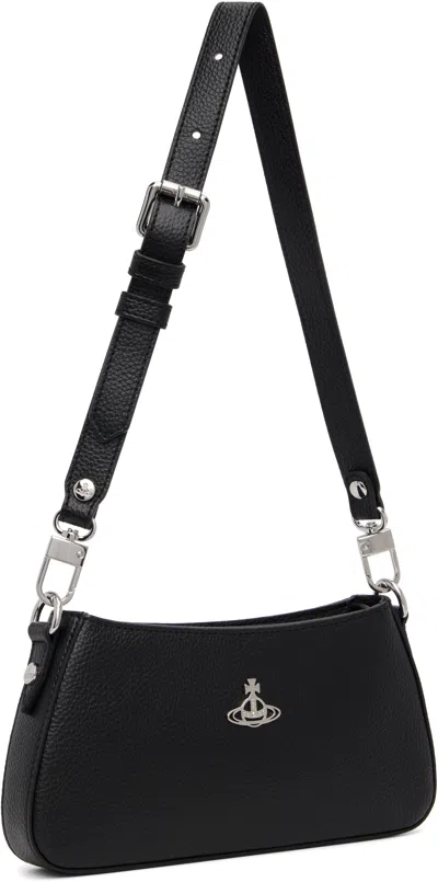 Vivienne Westwood Tasha Shoulder Phone Bag Faux Leather Black-3d-orb