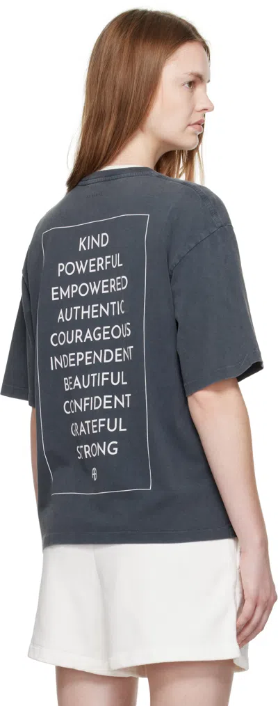 Anine Bing Rudy Tee Empowerment T-shirt In Gray