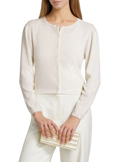 Kobi Halperin Aspen Sequin Wool Sweater In White