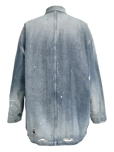 Miharayasuhiro Versized Used Effect Denim Jacket In Gray