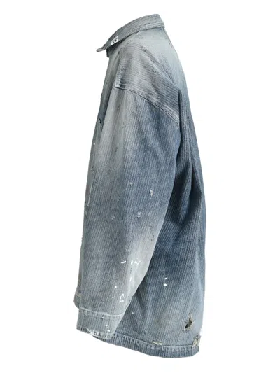 Miharayasuhiro Versized Used Effect Denim Jacket In Gray