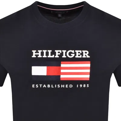 Tommy Hilfiger Americana Monotype Flag Box Mens T Shirt In Black