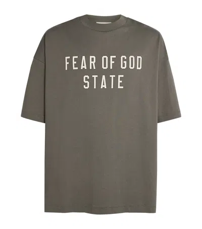 Essentials Cotton Logo Oversized T-shirt In Green