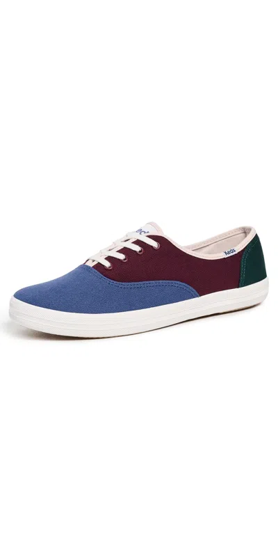 Keds Champion Canvas Colorblock Sneakers Navy/burgundy/green In Multi