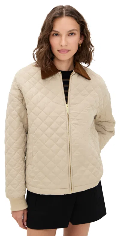 Wayf Quinn Quilted Jacket Stone In Gray