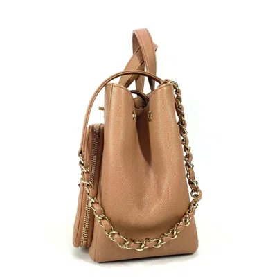Pre-owned Chanel Beige Grained Calfskin Shoulder Bag Tote Bag ()
