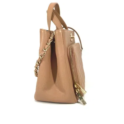 Pre-owned Chanel Beige Grained Calfskin Shoulder Bag Tote Bag ()