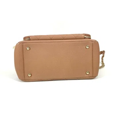 Pre-owned Chanel Beige Grained Calfskin Shoulder Bag Tote Bag ()