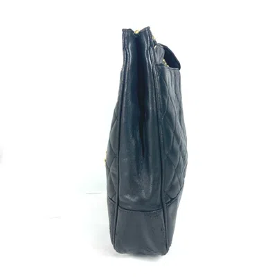 Pre-owned Chanel Black Gold Leather Shoulder Bag Tote Bag ()