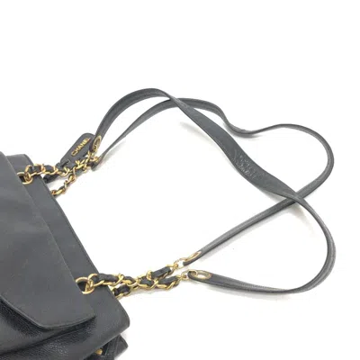 Pre-owned Chanel Black Grained Calfskin Tote Bag ()