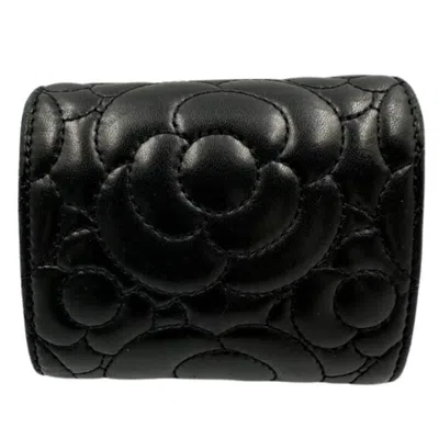 Pre-owned Chanel Black Leather Wallet (tri-fold) ()
