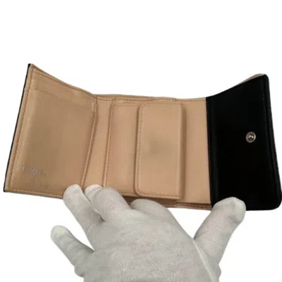 Pre-owned Chanel Black Leather Wallet (tri-fold) ()