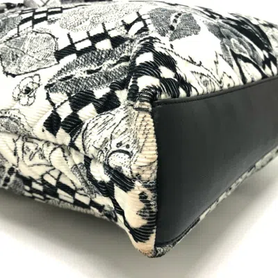 Pre-owned Chanel Black White Canvas Handbag Tote Bag ()