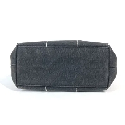 Pre-owned Chanel Black White Canvas Handbag Tote Bag ()