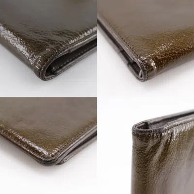 Pre-owned Chanel Bronze Leather Long Wallet (bi-fold) () In Brown