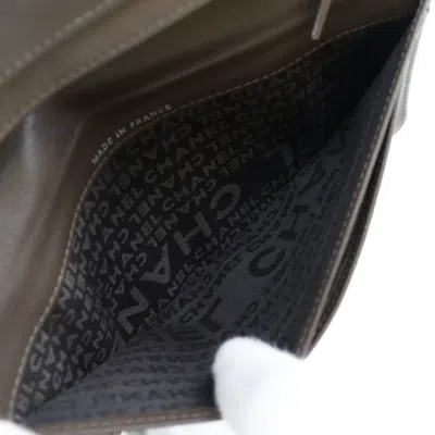 Pre-owned Chanel Bronze Leather Long Wallet (bi-fold) () In Brown