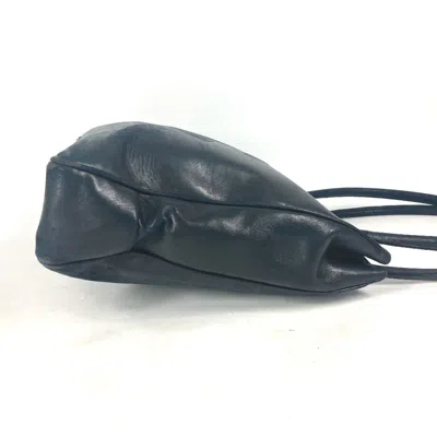 Pre-owned Chanel Dark Navy Leather Boston Bag Shoulder Bag Tote Bag ()