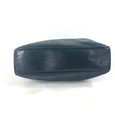Pre-owned Chanel Dark Navy Leather Boston Bag Shoulder Bag Tote Bag ()
