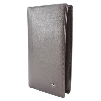 Pre-owned Chanel Metallic Purple Leather Long Wallet (bi-fold) ()