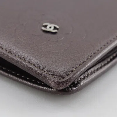 Pre-owned Chanel Metallic Purple Leather Long Wallet (bi-fold) ()