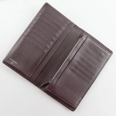 Pre-owned Chanel Metallic Purple Leather Long Wallet (bi-fold) ()