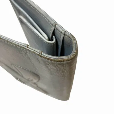 Pre-owned Chanel Silver Leather Long Wallet (bi-fold) ()