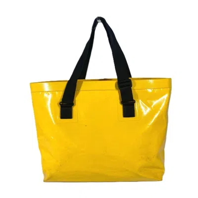 Pre-owned Chanel Yellow Vinyl Shoulder Bag Tote Bag ()