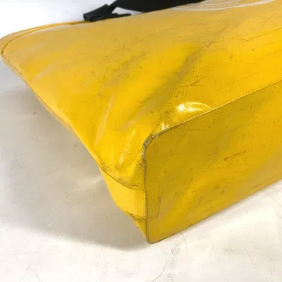 Pre-owned Chanel Yellow Vinyl Shoulder Bag Tote Bag ()