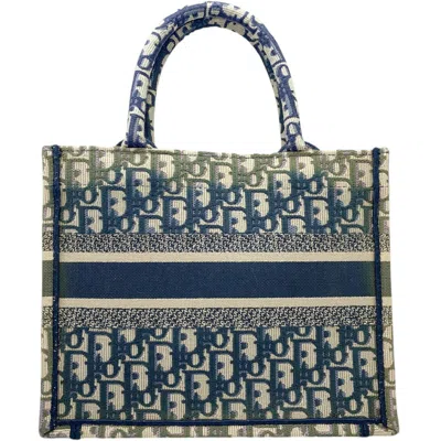 Pre-owned Dior Christian  Khaki Navy Pink Canvas Handbag Tote Bag ()