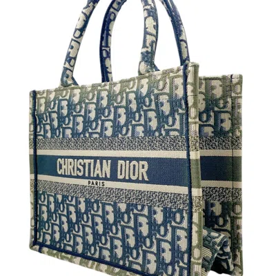 Pre-owned Dior Christian  Khaki Navy Pink Canvas Handbag Tote Bag ()