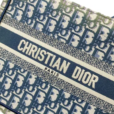 Pre-owned Dior Christian  Khaki Navy Pink Canvas Handbag Tote Bag ()