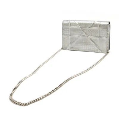 Pre-owned Dior Christian  Silver Patent Leather Clutch Bag Pochette ()