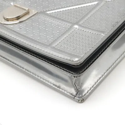 Pre-owned Dior Christian  Silver Patent Leather Clutch Bag Pochette ()
