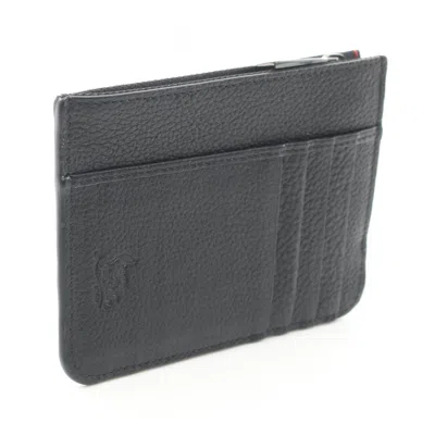 Pre-owned Christian Louboutin Black Red Color Leather Coin Purse/coin Case () In Multi
