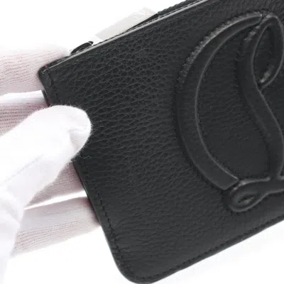 Pre-owned Christian Louboutin Black Red Color Leather Coin Purse/coin Case () In Multi