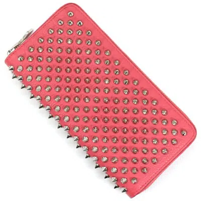 Pre-owned Christian Louboutin Pink Leather Long Wallet (bi-fold) ()