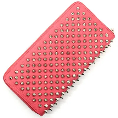 Pre-owned Christian Louboutin Pink Leather Long Wallet (bi-fold) ()