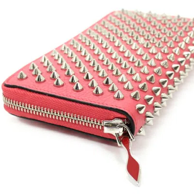 Pre-owned Christian Louboutin Pink Leather Long Wallet (bi-fold) ()