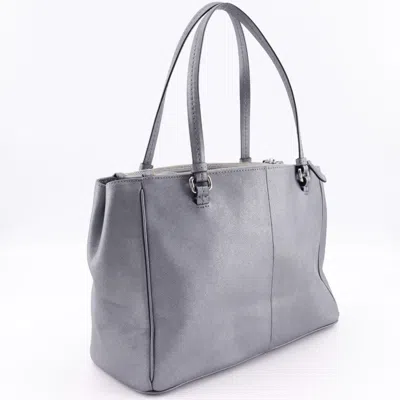 Pre-owned Coach Silver Leather Tote Bag ()